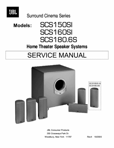 JBL SCS150SI/160SI/180.6S Service manual
